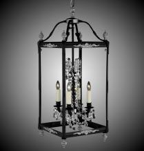  LT2414-A-10G-ST - 4 Light 13 inch Extended Square Lantern with Crystal and Glass
